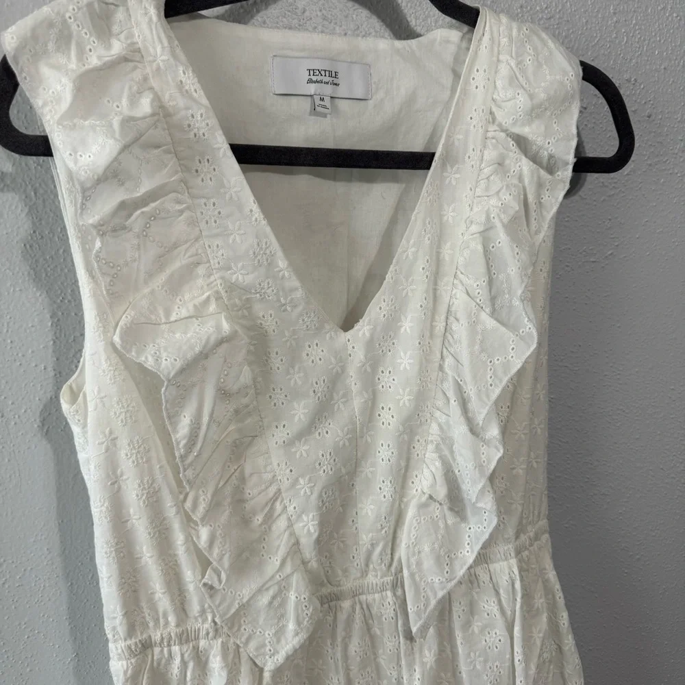 Elizabeth and James textile white eyelet ruffle dress med - Picture 2 of 7